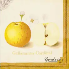 Serwetka do decoupage cztery jabłka i połówki jabłek 33x33 R&F Unikat