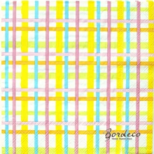Serwetka do decoupage kolorowa drobna kratka 33x33 R&F Unikat