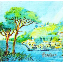 Serwetka do decoupage nadmorski pejzaż z górami 33x33 R&F Unikat