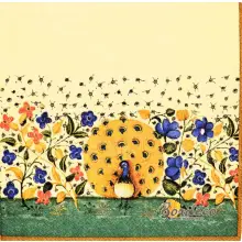 Serwetka do decoupage paw wśród kwiatów 33x33 R&F Unikat