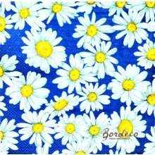 Serwetka do decoupage stokrotki na niebieskim tle 33x33 R&F Unikat