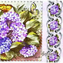 Serwetka do decoupage brazylijskie fioletowe  fiołki 33x33 R+F Unikat