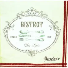 Serwetka do decoupage Bistrot, sztućce 33x33 R2S Unikat
