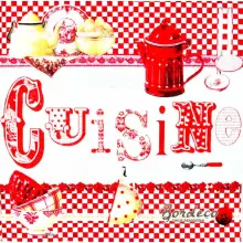 Serwetka do decoupage Cuisine, kuchnia, czerwone 33x33 R2S Unikat