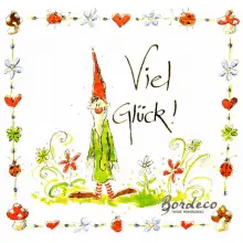 Serwetka do decoupage Viel Glueck i skrzat 33x33 R2S Unikat