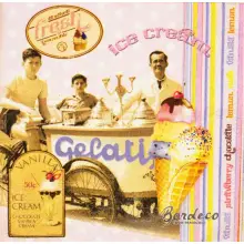 Serwetka do decoupage lody, lodziarnia, vintage 25x25 R2S Unikat
