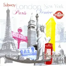 Serwetka do decoupage miasta i ich symbole 25x25 R2S Unikat