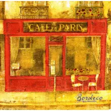 Serwetka do decoupage Cafe de Paris, francuska kawiarenka 33x33 R2S Unikat