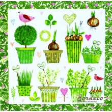 Serwetka do decoupage zioła w doniczkach 33x33 R2S
