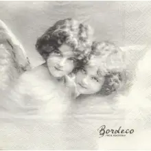 Serwetka do decoupage buzie 2 aniołków 33x33 SAGEN