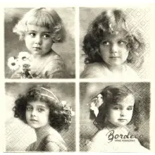 Serwetka do decoupage portrety 4 dziewczynek 33x33 SAGEN