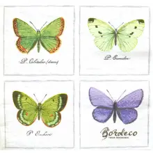 Serwetka do decoupage 4 motyle 33x33 SAGEN