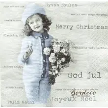 Serwetka do decoupage dziewczynka w niebieskim 33x33 SAGEN