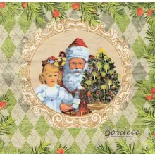 Serwetka do decoupage obrazek z Mikołajem 33x33 SAGEN