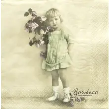 Serwetka do decoupage dziewczynka w zielonej sukience 33x33 SAGEN