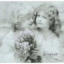 Serwetka do decoupage dziewczynki w kropkach 33x33 SAGEN