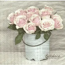 Serwetka do decoupage wiadro z różami 33x33 SAGEN