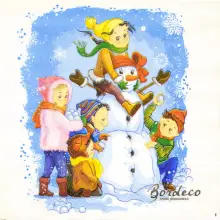 Serwetka do decoupage gromadka dzieci SIMA 33x33 UNIKAT