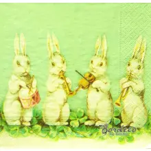 Serwetka do decoupage orkiestra białych króliczków 33x33 SKONA TING Unikat