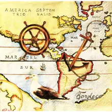 Serwetka do decoupage mapy mórz i oceanów 33x33 STEWO Unikat