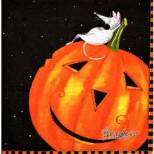 Serwetka do decoupage dynia z myszką, Halloween 33x33 SWEET PAC Unikat