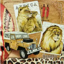 Serwetka do decoupage Afryka, rodzina lwów 33x33 SWEET PAC, Unikat