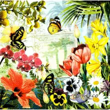 Serwetka do decoupage ogród pełen kwiatów 33x33 SWEET PAC, Unikat