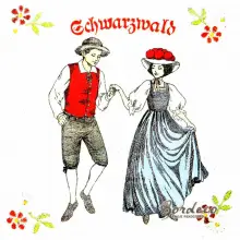 Serwetka do decoupage tańce ludowe Schwarzwaldu 333x33 SWEET PAC, Unikat