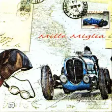 Serwetka do decoupage wyścigi samochodowe  retro 33x33 SWEET PAC, Unikat