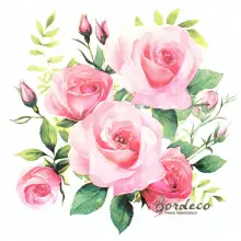 Serwetka do decoupage duże róże 33x33 TETEaTETE