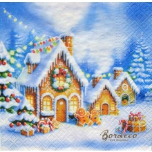 Serwetka do decoupage domki z piernika 33x33 TETEaTETE