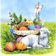Serwetka do decoupage wielkanocny baranek 33x33 TETEaTETE