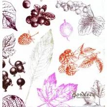 Serwetka do decoupage liście i owoce 33x33 TETEaTETE Unikat