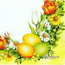 Serwetka do decoupage pisanki i kwiaty 33x33 TETEaTETE Unikat