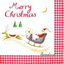 Serwetka do decoupage Mikołaj w saniach, Merry Christams 33x33 TI-FLAIR. Unikat