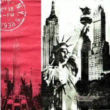 Serwetka do decoupage New York, Statua Wolności 33x33 TI-FLAIR. Unikat