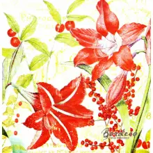 Serwetka do decoupage czerwone amarylisy 33x33 TI-FLAIR Unikat
