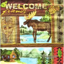 Serwetka do decoupage łoś na łonie natury 33x33 TI-FLAIR Unikat