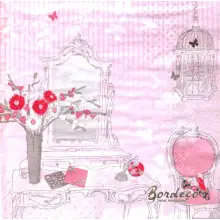 Serwetka do decoupage toaletka w różowym pokoju 33x33 TI-FLAIR Unikat