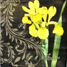Serwetka do decoupage żółty irys i ornament 33x33 TI-FLAIR Unikat