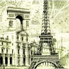 Serwetka decoupage zabytki Paryża 33x33 VICTORA'S Unikat