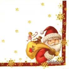 Serwetka do decoupage Mikołaj z workiem 33x33 VILLEROY Unikat