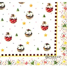 Serwetka do decoupage piernikowe bombki 33x33 VILLEROY Unikat