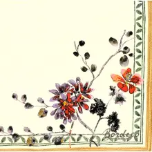 Serwetka do decoupage kwiaty w rogu 33x33 VILLEROY Unikat