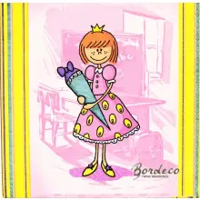 Serwetka do decoupage pierwszoklasistka z tytą 33x33 VIVA. Unikat