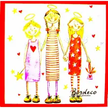 Serwetka do decoupage trzy aniołki 33x33 VIVA. Unikat