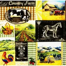 Serwetka do decoupage  wiejskie obrazki 33x33 Ambiente Unikat