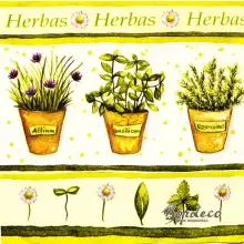 Serwetka do decoupage zioła w doniczkach 33x33 ATELIER Unikat
