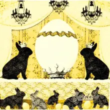 Serwetka do decoupage jajo i króliki 33x33  Ambiente Unikat