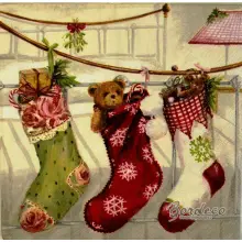 Serwetka do decoupage skarpety z prezentami 33x33 Ambiente Unikat